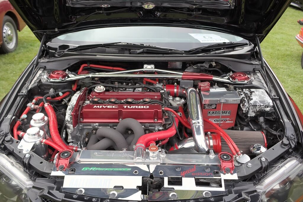 Mitsubishi Lancer Evolution IX 4G63T MIVEC engine bay